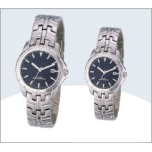 Classe Couple acier inoxydable montres, montre à Quartz 15190